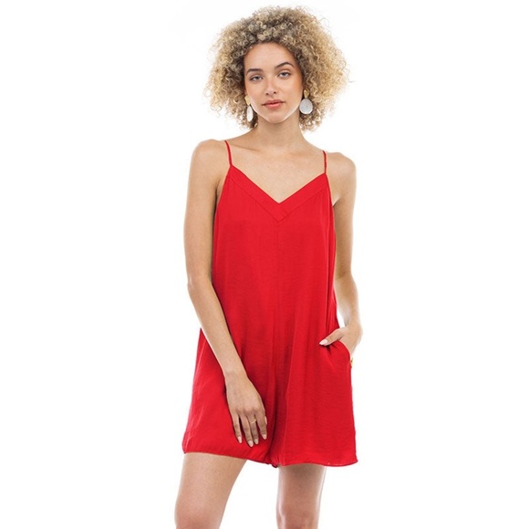 NWT Naked Zebra Red ‘Jordan Strappy Romper’ in Red Size M - Picture 1 of 13